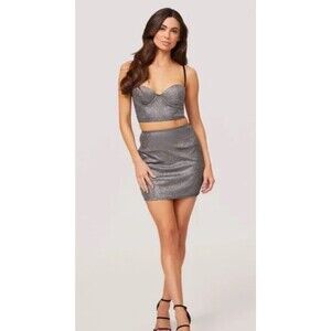 Yandy glitter skirt and bra set size medium